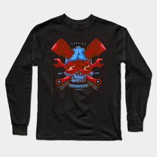 Mechanic Skull Long Sleeve T-Shirt